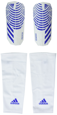 adidas Unisex-Adult League Predator Shin Guards, White/Blue/White, Large