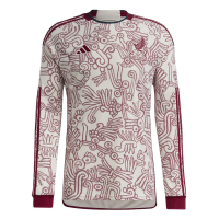 adidas Men's Soccer Mexico 22 Away Long Sleeve Jersey (as1, Alpha, l, Regular, Regular, Large), White / Red