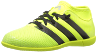 adidas Performance Kids' Ace 16.3 Primemesh Indoor Soccer Cleats, Solar Yellow/Black/Metallic Silver, 13 M US Little Kid