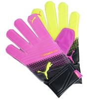 PUMA Evopower Grip 4.3 Tricks Goalkeeper Pink Glo/Safety Yellow/Black Gloves - 5