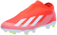 adidas Unisex X Crazyfast League Laceless Firm Ground Sneaker, Solar Red/White/Team Solar Yellow, 10 US Men