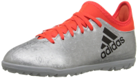 adidas Performance Kids' X 16.3 Turf Soccer Shoe (Little Kid/Big Kid), Silver Metallic/Black/Indoorfrared, 3.5 M US Big Kid
