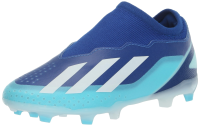 adidas X Crazylight.3 Laceless Firm Ground Sneaker, Bright Royal/White/Solar Red, 4.5 US Unisex Big Kid
