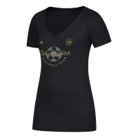adidas MLS LAFC Women's Marked Triblend V-Neck Tee, Large, Black