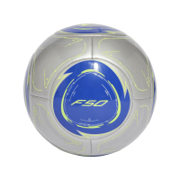 adidas Messi Club Ball - Machine Stitched Surface, Resilient Butyl Bladder, Messi Printed Logo, 100% Recycled TPU Cover, Multiple Colors and Size's (Silver Metallic/Lucid Blue/Solar Yellow, 3)