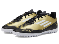 adidas F50 Club Messi Turf Sneaker, Gold Metallic/White/Black, 5 US Unisex Big Kid