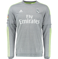 Adidas Real Madrid CF Away Youth Long Sleeve Jersey-GREY (XL)