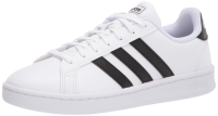 adidas Women's Grand Court Shoe, White/Platinum Metallic/White, 6