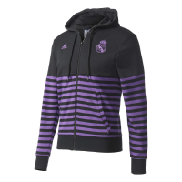 adidas Men's Real Madrid Seasonal Special Hoodie Black/Ray Purple Jacket - XXL