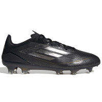 adidas Unisex F50 Pro Firm Ground Soccer Cleats Sneaker, Black/Iron Metallic/Gold Metallic, 8 US Men