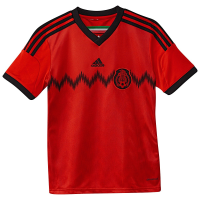 adidas Kids Mexico Away Jersey (Little Kids/Big Kids) Poppy/Black LG (14 Big Kids)