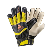 adidas Performance Predator Fingersave Junior Goalie Gloves, Bright Yellow/Dark Grey/Flash Orange, Size 5