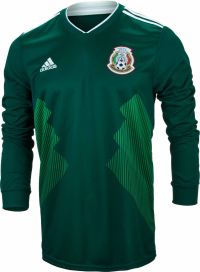 adidas Mexico Home Long Sleeve Soccer Jersey 2018 (3X-Large)