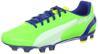 PUMA Men's Evospeed 5 FG Soccer Cleat,Jasmine Green/Monaco Blue/Fluorescent,10 D US