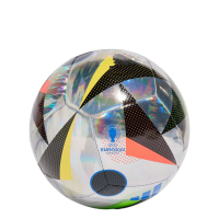 adidas Unisex-Adult EURO24 Training Foil Soccer Ball, Silver Metallic/Black/Glory Blue, 5