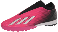 adidas Unisex X SPEEDPORTAL.3 Laceless Turf Soccer Shoe, Team Shock Pink/Zero Metallic/Black, 9.5 US Men