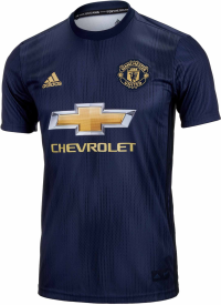 adidas Kid's Manchester United 3rd Jersey 2018/2019 (Large) Collegiate Navy/Night Navy/Matte Gold