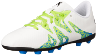 adidas Performance X 15.4 FG J Soccer Shoe (Little Kid/Big Kid), White/Semi Solar Slime/Black, 5.5 M US Big Kid