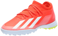 adidas Unisex X Crazyfast League Turf Sneaker, Solar Red/White/Team Solar Yellow, 10 US Men