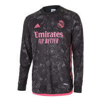 adidas Real Madrid 3rd Authentic Men's Long Sleeves Jersey 20-21 (XL) Black