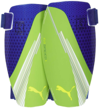 Puma Youth Evospeed 5 Shin Guards, Jasmine Green/Monaco Blue/Gray/Violet - Medium
