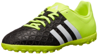 adidas Performance Ace 15.4 Turf J Soccer Shoe (Little Kid/Big Kid), Black/White/Solar Yellow, 10.5 M US Little Kid