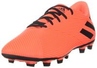 adidas Boy's Nemeziz 19.4 Firm Ground Soccer Shoe, Coral/Black/Glory red, 2 Little Kid