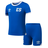 Umbro El Salvador 25/26 Toddler Home Mini Kit - Traditional Royal Blue, Perfect for Representing Salvadoran Culture (US, Numeric, 5, Home - Blue)