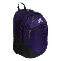 adidas Striker Sports Backpack Durable Athletic Gym Laptop Bag, Team Collegiate Purple/Black/White, One Size