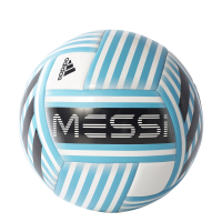 adidas Performance Messi Soccer Ball, White/Energy Blue/Black/Light Grey, Size 5