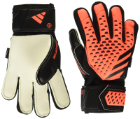 adidas Unisex-Adult Match Fingersave Predator Goalie Gloves, Solar Orange/Black/Black, 10