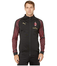 Italian Serie A AC Milan Mens PUMA Licensed ApparelAC Milan Stadium Jacket, Puma Black-Chili Pepper, XXL