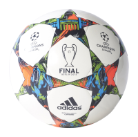 adidas Performance Finale Berlin Capitano Soccer Ball, White/Solar Blue/Flash Green, Size 3