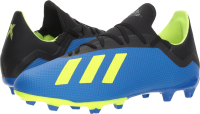 adidas Men's X 18.3 Firm Ground Soccer Shoe, Football Blue/Solar Yellow/Black, 6.5 M US