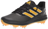 adidas Men's Adizero Afterburner 8 Baseball Shoe, Black/Team Collegiate Gold/Silver Metallic, 8