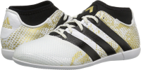 adidas Performance Kids' Ace 16.3 Primemesh Indoor Soccer Shoe (Little Kid/Big Kid), White/Black/Metallic Gold, 13 M US Little Kid