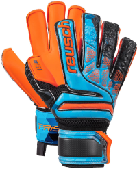 Reusch Soccer Prisma S1 Fusion Evolution Finger Support Junior LTD Goalkeeper Glove Orange/Blue, 8