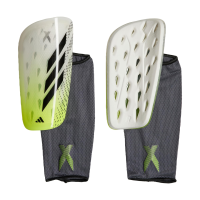 adidas Adult X League Shin Guards (Medium, White/Black/Lucid Lemon)