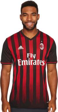 adidas International Soccer Ac Milan Men's Jersey, XX-Large, Black/Red/Granite