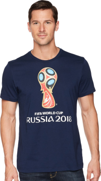 adidas World Cup Soccer World Cup Emblem Men's Tee, XX-Large, Blue