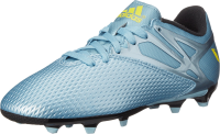 adidas Performance Messi 15.3 FG AG J Soccer Shoe (Little Kid/Big Kid), Matte Ice Metallic/Bright Yellow/Black, 13.5 M US Little Kid