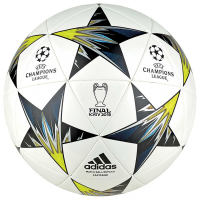 adidas Performance Champions League Finale Kiev Capitano Soccer Ball, White/Yellow/Blue, Size 4