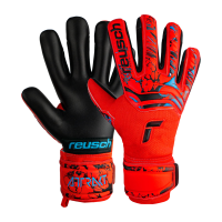 Reusch Attrakt Grip Evolution Goalkeeper Gloves, Bright Red/Future Blue/Black, Size 7