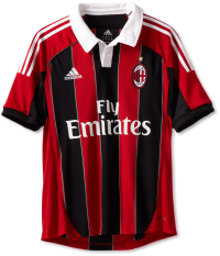 AC Milan Soccer Home Jersey, Medium, Red/Black/White