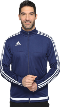 adidas Men's Soccer Tiro 15 Training Jacket, Dark Blue/White/Dark Blue, Large