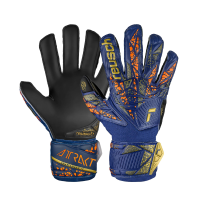 Reusch Attrakt Infinity Finger Support Junior Goalkeeper Gloves, Premium Blue/Gold/Black, Size 7