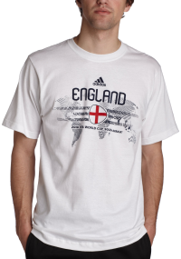 adidas Men's England World Cup Country Tee,White/England,Small