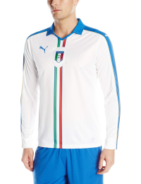 Puma Men's FIGC Italia Away LS Shirt Replica, White-Team Power Blue, X-Large