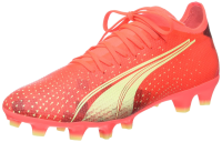 PUMA Men's ULTRA MATCH FIRM GROUND/ARTIFICIAL GROUND Soccer Cleat, Fiery Coral-Fizzy Light-PUMA Black, 11
