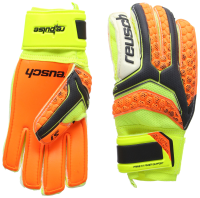 Reusch Soccer Pulse Prime S1 Finger Support Junior Goalkeeper Glove, Size 6, Yellow/Green, Pair